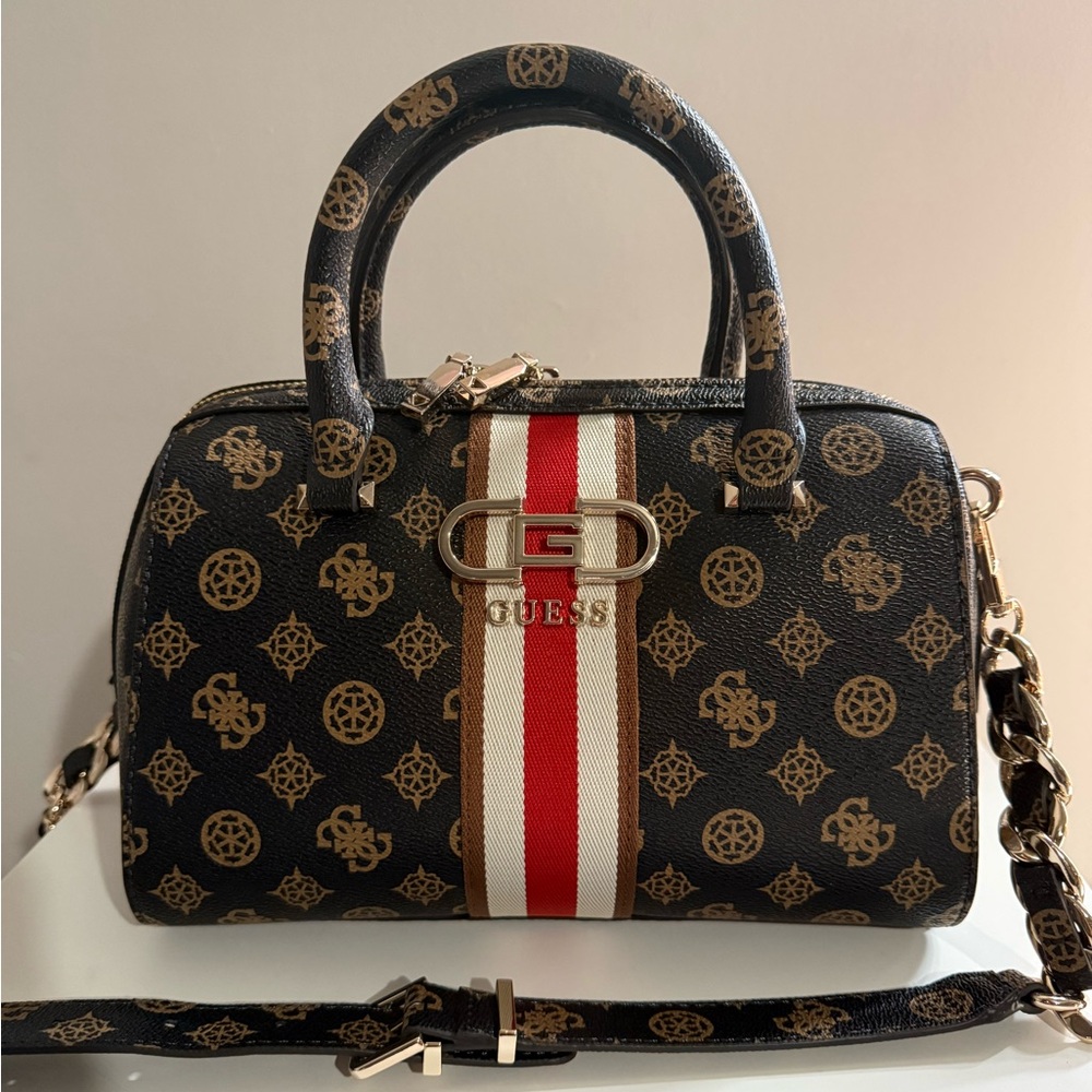 GUESS Monogram Boston satchel new